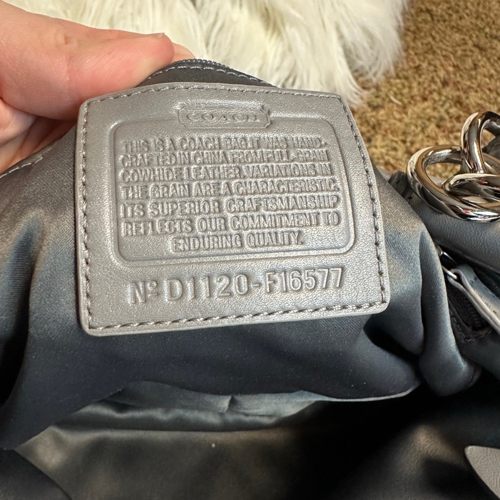 COACH Gray Leather PENELOPE Signature C Embossed Satchel Handbag #16577 - Picture 3 of 7